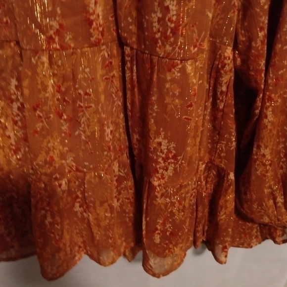 🆕🍁 Andree by Unit Peplum Ruffle Hem Peasant Blouse - Picture 9 of 15